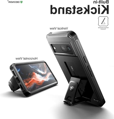 Volledige Bescherming Case voor Google Pixel 7 met Schermbeschermer en Kickstand - Schokbestendig en Militaire Kwaliteit - Zwart
