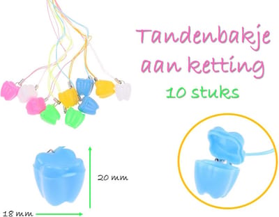 Tandenbakjes aan ketting (10 st.)