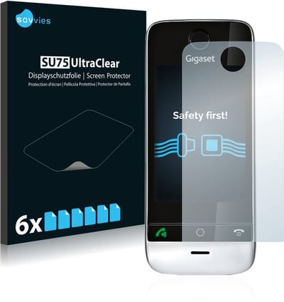Savvies - Screenprotector voor Gigaset SL910 (Ronde uitsparing) - Folie Beschermfolie transparant 6 Stuks