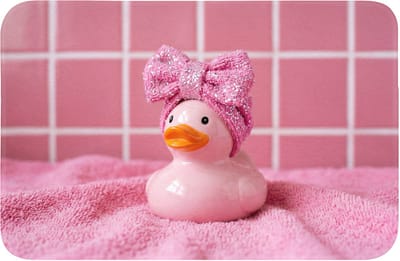 Badmat 60x40 cm - Antislip - Badeend -Strik - Roze - Badmatten voor badkamer - Badkamermat - Douchemat - Badkamer mat