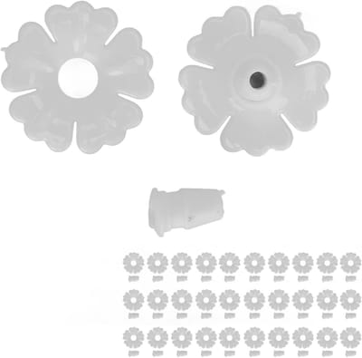Kolibrievoederbloemen Set - Vervangende Onderdelen - Vogels Voeren - Innovatief Bloem Design - 30 Stuks - Wit