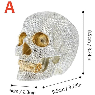 Creatieve Knutsel Schedel Bloemen Beeldhouwwerk Horror Schroef Tandwiel Mechanische Stijl Standbeeld Huis Halloween Schedel Hoofd Decoratieve Knutsel white