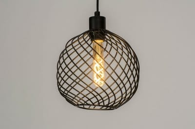 Lumidora Hanglamp 73251 - CELESTE1 - E27 - Zwart - Metaal - ⌀ 21 cm