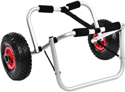 Dailygoody - Kajakaanhangwagen - Aluminium opvouwbaar - 80 kg draagvermogen - 10 inch wielen - Vervoeren van kano's - Ideaal voor watersporters - Lich