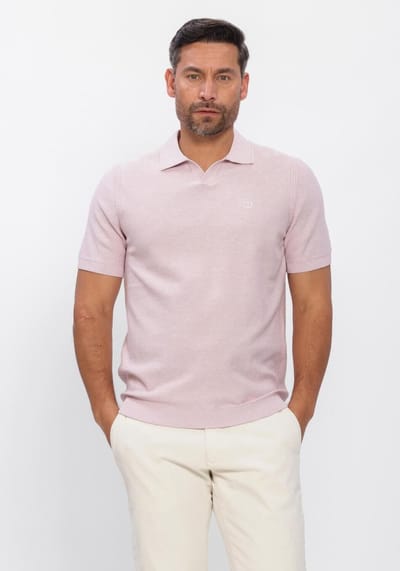 Dstrezzed Mercury Short Sleeve Polo Polo's & T-shirts Heren - Polo shirt - Lichtroze - Maat M