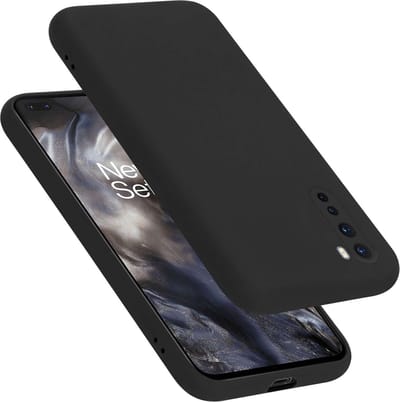 Cadorabo Hoesje geschikt voor OnePlus Nord in LIQUID ZWART - Beschermhoes gemaakt van flexibel TPU silicone Case Cover