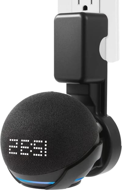 Houder voor Echo Pop, Wandmontage met Kabelbeheer, Geen Schroeven Vereist, Accessoire voor Spreker, Zwart, 1 Stuk, Ideaal voor Thuisgebruik en Organisatie