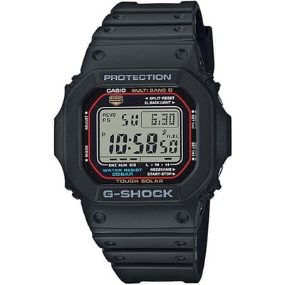 Casio Heren Resin 200M Waterbestendig Schokbestendig Alarm Quartz Horloge GW-M5610-1 zwart