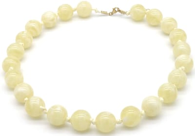 Ketting met acryl kralen - beige - 47-55 cm - dames - tijdloze stijl