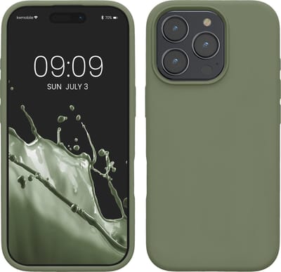 kwmobile telefoonhoesje geschikt voor Apple iPhone 16 Pro Max - Hoesje met siliconen coating - Smartphone case in grijsgroen
