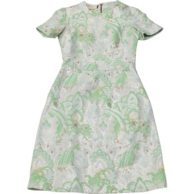 Marni Wintereditie 2012 Brokaat Minijurk in Groen Polyester