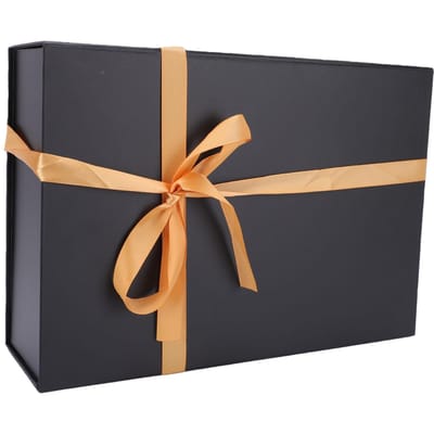 Boîte Cadeau à Rabat Magnétique pour Emballage de Cadeaux Saint-Valentin Fête des Mères Anniversaire Demande en Mariage Grande Noire avec