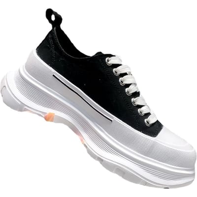 Nieuwe Kleine Witte Schoenen Super Gemakkelijke Plateauschoenen Canvas Sportieve Koppelschoenen Casual Schoenen 32 -43 Maten Hoge Schoenen Dames 32 black