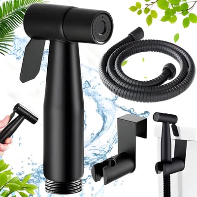 Handdoucheset voor Bidet, Roestvrij Staal Handheld Bidet Sproeier, Met 40 Inch Explosieveilige Buis, Voor Badkamer, Balkon En Keuken - Zwart