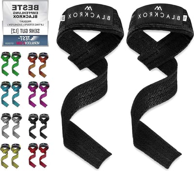 Trekhulp lifting straps voor bodybuilding en krachttraining - gewatteerd deadlifting accessoire voor mannen en vrouwen - fitness grijphulp voor pull-ups - 1 paar (zwart)
