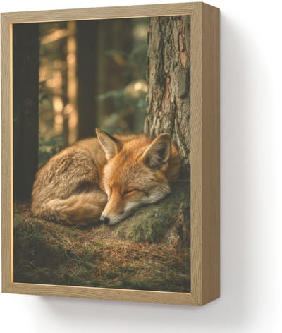 Wandlamp 30x40 cm - Oplaadbaar - Vos - Bos - Slapen - Wandlampen binnen woonkamer - Slaapkamer lamp - Decoratieve nachtlamp - Vloerlamp draadloos