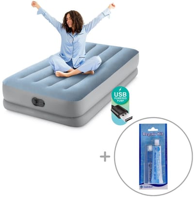 Intex Dura-Beam Comfort luchtbed | Eenpersoons | 191 x 99 x 36 cm | Inclusief reparatiekit