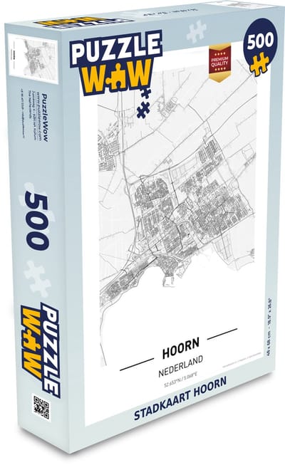 Puzzel Stadkaart Hoorn - Legpuzzel - Puzzel 500 stukjes