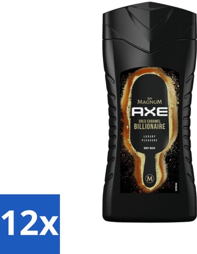 12 x Axe X Magnum - Douchegel - Gold Caramel Billionaire - 250 ml - Douchegel - Axe - Gold Caramel Billionaire - Mannen - Geur