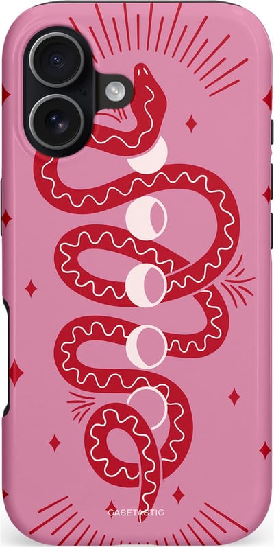 Casetastic hoesje geschikt voor Apple iPhone 17 - MagSafe - Dubbellaagse bescherming - Eclipseslang - Fashion Case - Lila Koraal