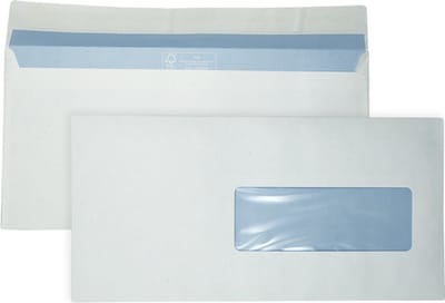 C5/6 Enveloppen - Bank envelop - Venster rechts - 114 x 229 mm - 25 stuks - zelfklevend met plakstrip - 80 Gram - DULA