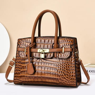 Krokodillenpatroon Geavanceerd Sfeervol Zacht Duurzaam Modieus Verfijnd Lichtgewicht Pendelen Buiten Strand Crossbody Schouder Handtas black