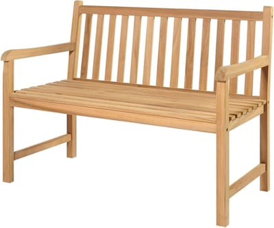 Tuinbank - Buitenbank - Ontspannen Buiten - Massief Teakhout - 114 cm - Natuurlijk