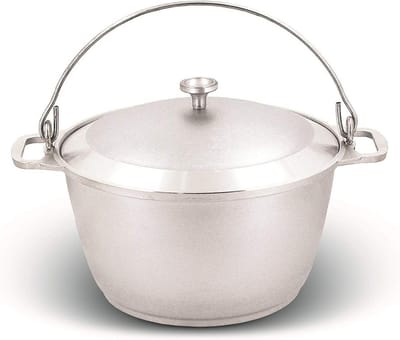Gietijzeren kookpan met deksel 12 liter
