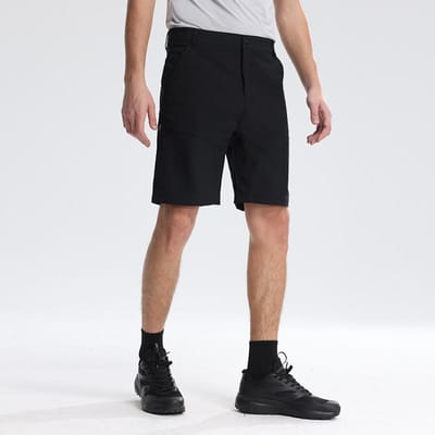 Mode Zomer Heren Linnen Effen Kleur Trekkoord Shorts Zak Vijfpunts Broek Zwemshorts Zachte Sneldrogende Shorts Plus Size M zwart