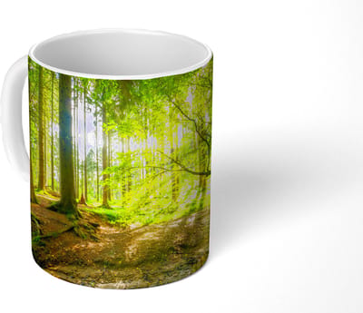 Mok - Koffiemok - Bos - Landschap - Water - Bomen - Zon - Groen - Natuur - Mokken - 350 ML - Beker - Koffiemokken - Theemok