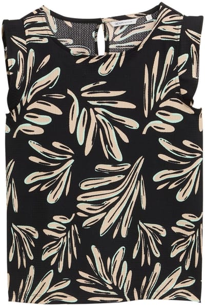 Tom Tailor Denim Losvallende top met volantmouwen