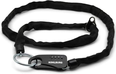 Veilige zakslot gemaakt van ketting en cijfercode, 129 cm lang, robuuste beveiliging als kinderwagen slot, ski slot, snowboard slot en slot voor motorhelm, 3 mm dik combinatieslot.