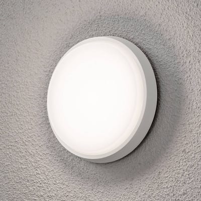 Konstsmide 7974 - Wandlamp - Cesena PowerLED 230V flush wand of plafonniere rond Ø 17.5cm - polycarbonaat glas - 1x 10W - warmwit 3000K - opaalwit