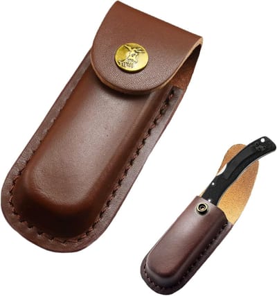 Leren Schede voor Zakmessen, EDC Leren Mes Holster, Ideaal voor Vouwmessen en Outdoor Activiteiten