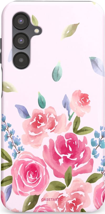 Casetastic hoesje geschikt voor Samsung Galaxy A16 - Dubbellaagse bescherming - Aquarel Bloesem - Fashion Case - Lichtroze Lila Saliegroen