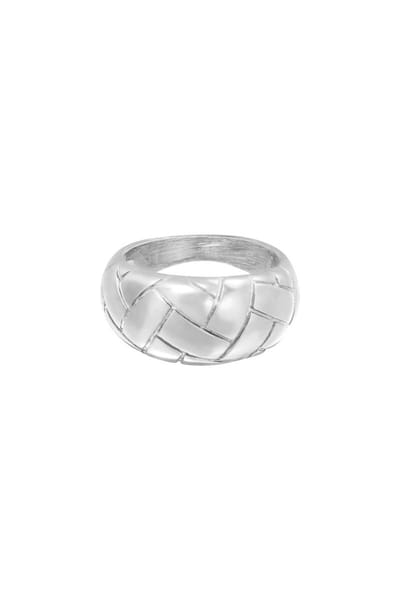 Ring - Gevlochten - Zilver -Staal - maat16 - Yehwang
