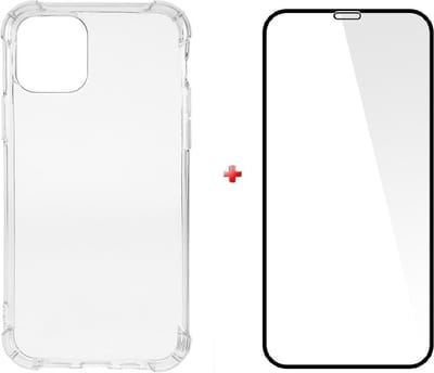 Shockproof silicone tpu gel hoesje iPhone 11 Pro met full cover glas screenprotector