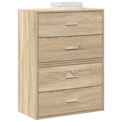 vidaXL - Kasten - met - 4 - lades - 2 - st - 60x31x40 - cm - bewerkt - hout - sonoma - eiken