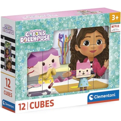Clementoni - 12 Blokken Puzzel - Gabby's Dollhouse - 6 afbeeldingen - Vanaf 3 jaar