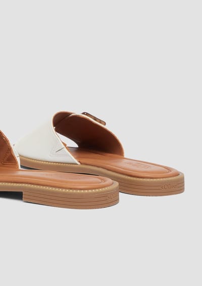 Sandalen met leren uitstraling en sierelement dames s.Oliver