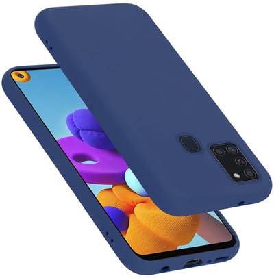 Cadorabo Hoesje geschikt voor Samsung Galaxy A21s in LIQUID BLAUW - Beschermhoes gemaakt van flexibel TPU silicone Case Cover