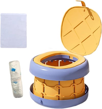 Draagbaar Potje - Kindertoilet - Zindelijkheidstraining Onderweg - Antislip Onderkant - 283 x 117 cm - Geel