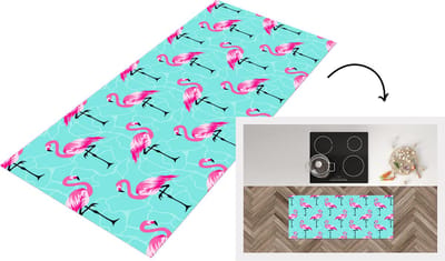 Keukenloper - Loper keuken - Flamingo - Roze - Patroon - 120x50 cm - Keukenloper vinyl