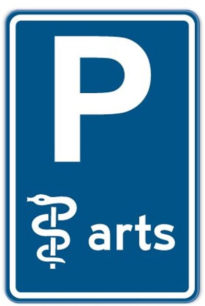 Parkeerbord Arts - blauw - Weerbestendig Aluminium - 40x60 cm - Bevestiging: Zonder bevestiging (alleen het bord)