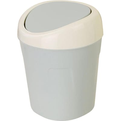 Plastic Mini Desktop Afval Prullenbak met Deksel Draagbare Tafel Opbergcontainer(Blauw) white