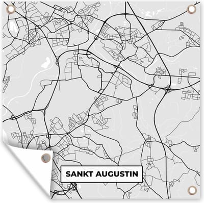 Tuin poster Duitsland - Stadskaart - Plattegrond - Sankt Augustin - Kaart - 200x200 cm - Tuindoek