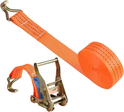Spanbanden Set - Vastzetbanden J-Haak - Lading Zekeren - Dubbele J-Haak - 8 Meter - Zwart