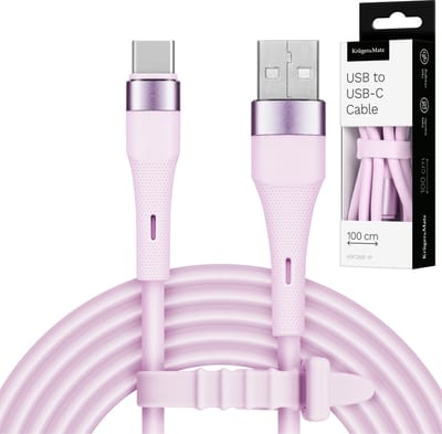Krüger&Matz Basic - USB-C-kabel - Silikon - 1m - Roze