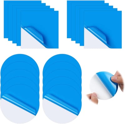 20 Stuks Zelfklevende Vinyl Reparatie Patches Set voor Zwembaden, Opblaasbare Spa's en Hot Tubs, Inclusief 10 Vierkante en 10 Cirkelvormige Patches