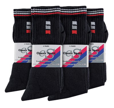 Sock Snob - 12 paar katoenen sportsokken voor heren - Zwart